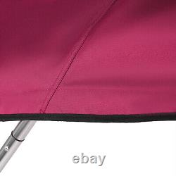 PU Coating Bimini Top Boat Cover 3 Bow 6 Long Red, waterproof, UV-resistant