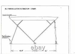 Pontoon Bimini Top 9'Long -Sunbrella 1 Frame Standard Fittings
