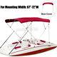 RED Standard Bimini TOP 4 Bow Boat Cover Burgundy 67-72 Wide 8ft Long with Frame