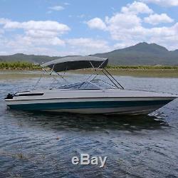 RVMasking 3 / 4Bow Bimini Top Boat Cover With 2 Rear Support Pole + 2 Straps