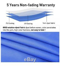 RVMasking 3 Bimini Top Boat Cover With 2 Rear Support Pole + 2 Straps