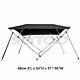 SCITOO 4Bow Bimini Top Boat Cover 8FT Length 54 H 61-96 W Black/Gray/Blue