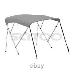 SCITOO 600D Gray Bimini Top Boat Boat Cover 6'Length x 46Heigth x 79-84Width