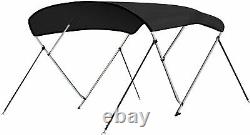 SereneLife 4 Bow Bimini Top Boat Cover Front Hold-Down Straps and Rear Support
