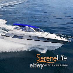 Serenelife 4 Bow Bimini Top Boat Cover-1 Inch Aluminum Frame (Blue)