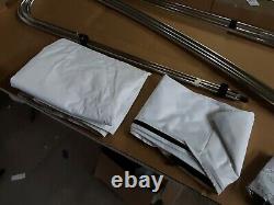 Shademate 3-Bow Aluminum Bimini Top, 6'L x 36H, 85-90 Wide, White 2304