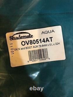 Shademate Bimini Top Sunbrella Fabric and Boot Only, 3-Bow 5'L, 32H, 79-84W-Aqua