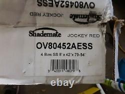 Shademate Sunbrella 4-Bow Steel Bimini Top, 8'L x 42H, 79-84 Wide, Red 1851