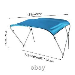 Standard BIMINI TOP 3 Bow Boat Cover Blue 67-72 Wide 6ft Long UV Protect