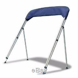 Standard BIMINI TOP 4 Bow Boat Cover Blue 73-78 Wide 8ft Long With Rear Poles