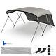 US STOCK Gray BIMINI TOP 3 Bow Boat Cover For Boats Canopy Cover 72L 73-78W