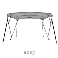 US STOCK Gray BIMINI TOP 3 Bow Boat Cover For Boats Canopy Cover 72L 73-78W