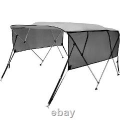 VEVOR 4 Bow Bimini Top Boat Cover Detachable Mesh Sides 600D with Frame 91-96W