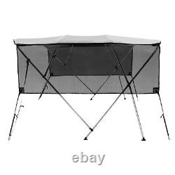 VEVOR 4 Bow Bimini Top Boat Cover Detachable Mesh Sides 600D with Frame 91-96W