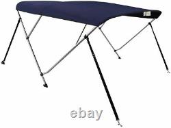 VINGLI 3-4 Bow Bimini Top Boat Cover Stainless Aluminum Frame with Storage