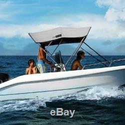 VIVOHOME 67-72/73-78 Grey Boat Bimini Shade Canopy Top Cover 3 Bow & Rear Pole